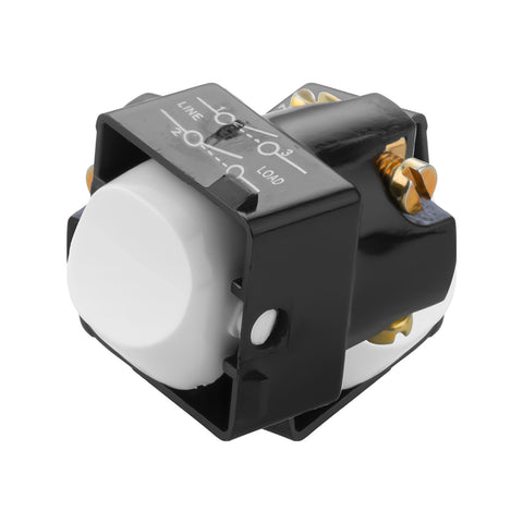 DETA Double Pole Switch Mechanism 10A 250V White Polycarbonate