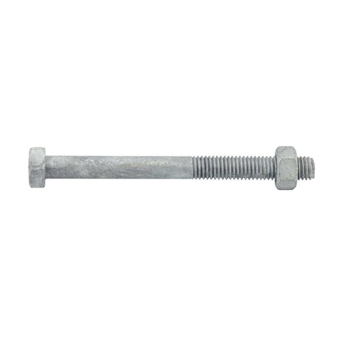 Zenith M8 x 90mm Hot Dipped Galvanised Hex Head Bolt and Nut, 4.6 Grade Steel