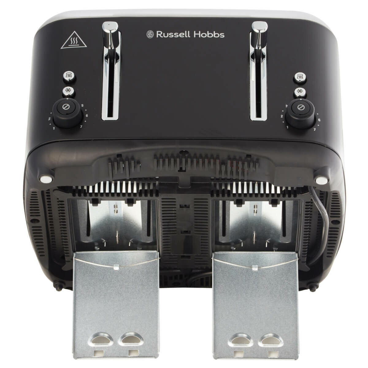 Russell Hobbs Addison 4 Slice Toaster - Matte Black, Dual Browning Controls, High Lift - RHT514BLK