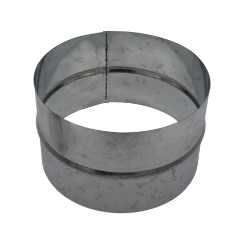 Pacific Air 100mm Round Duct Connector - Galvanised Steel, Grey