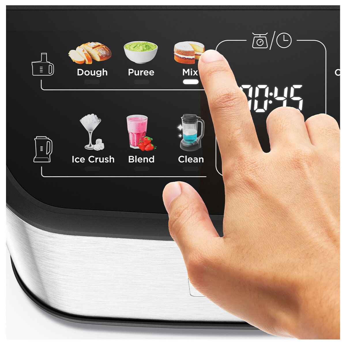 Kenwood MultiPro One Touch food processor and blender - 1000W, EasyWeigh scales, ice crush - FDM73480SS