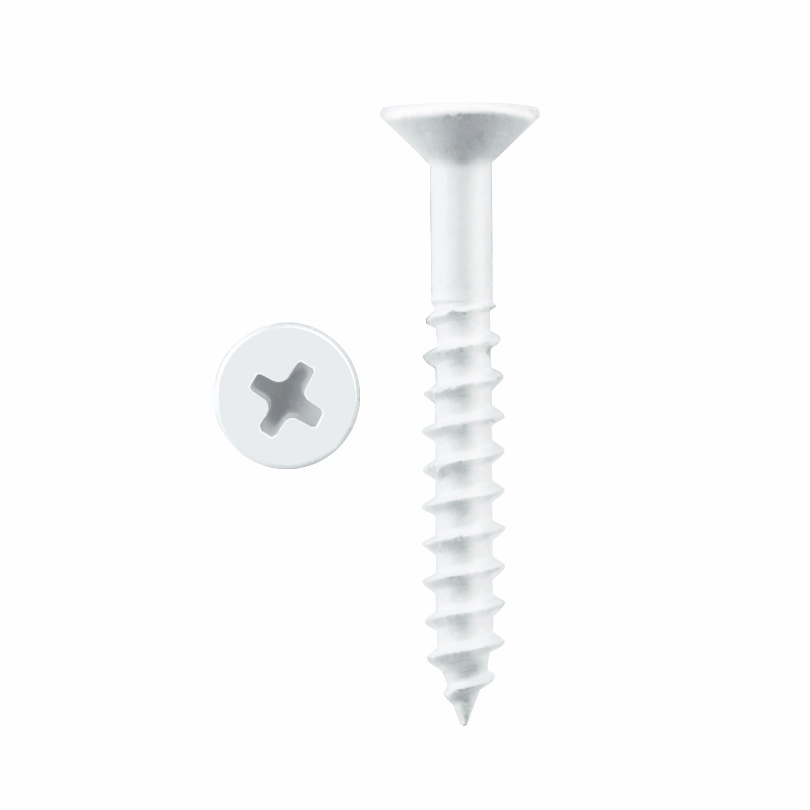 Pinnacle 5 x 50mm White Steel Countersunk Timber Screws - 20 Pack