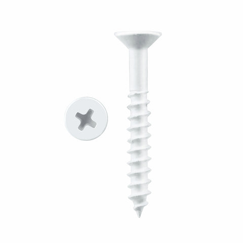 Pinnacle 5 x 50mm White Steel Countersunk Timber Screws - 20 Pack