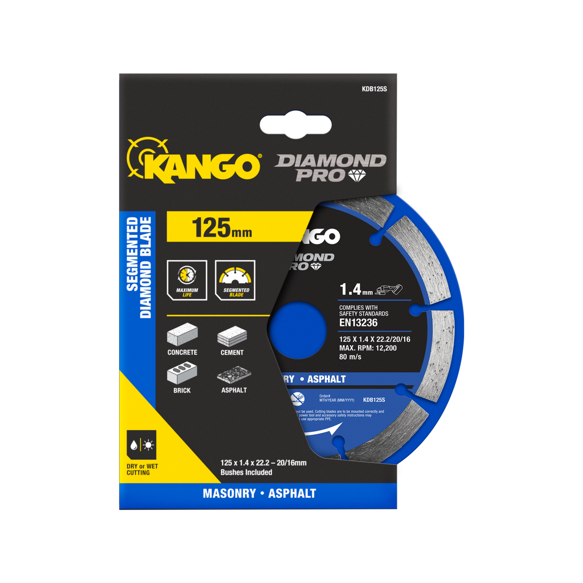 Kango 125mm Segmented Diamond Saw Blade KDB125S