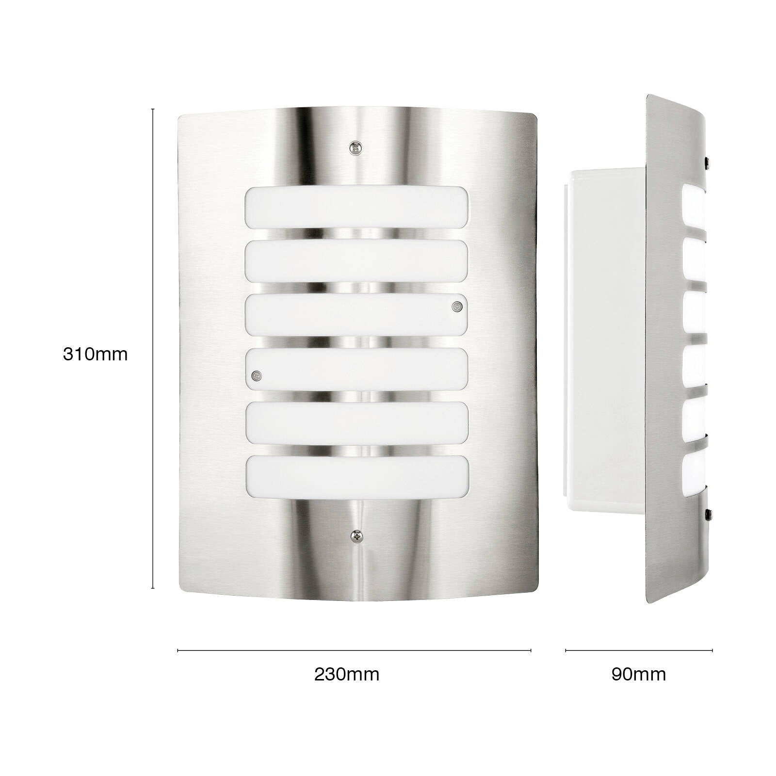 Brilliant Lighting Queenslander Curved Outdoor Wall Light E27 Stainless Steel Hardwired 17361/16