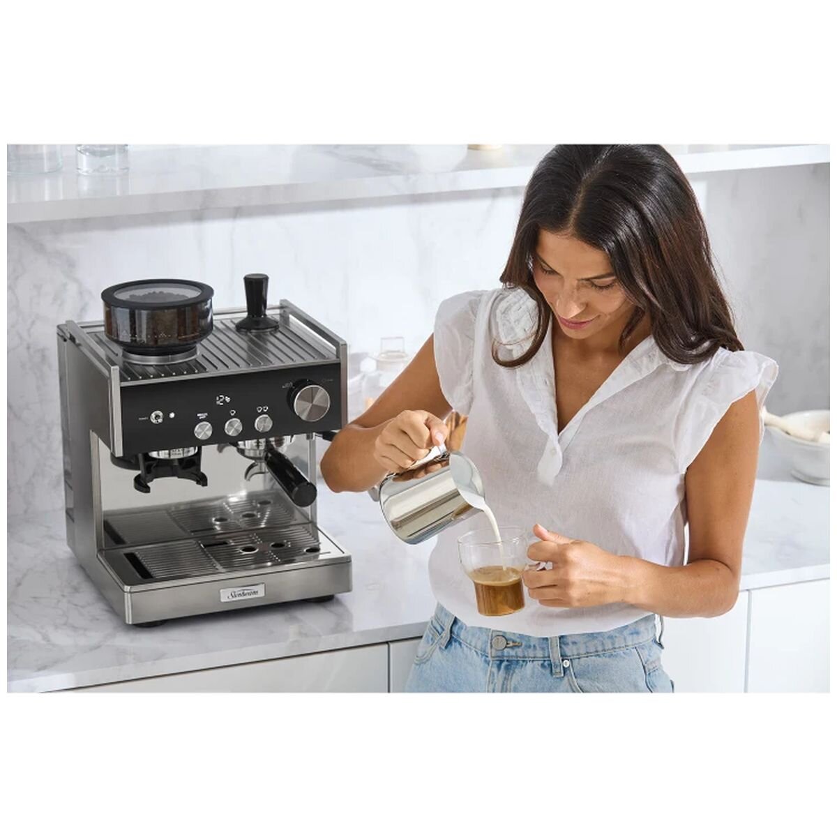 Sunbeam Origins dual espresso coffee machine - stainless steel - 58mm group head - 15 bar - EMM7300SS