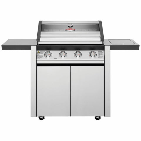 Beefeater 1600 Series 4 Burner LPG BBQ - Stainless Steel Trolley, Side Burner, Quartz Ignition - BMG1641SA