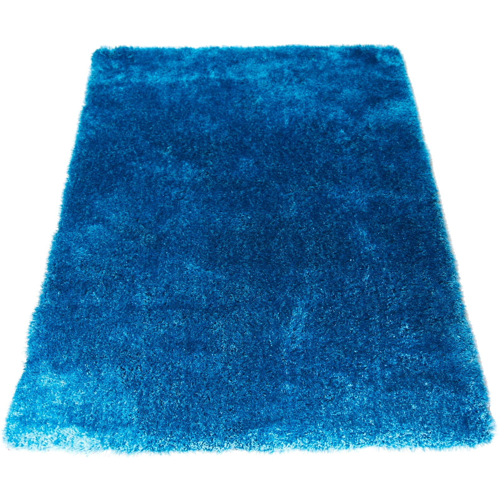 Hufflett Olinda Shag Pile Rug 110 x 160cm, Lagoon Blue 35mm Tufted Polyester