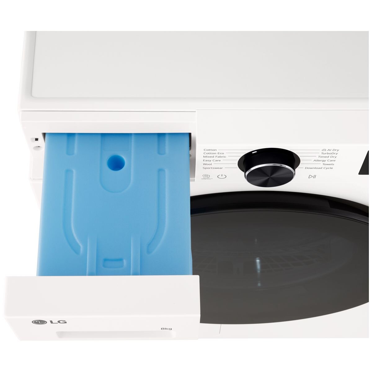 LG Series 3 8kg Heat Pump Dryer - White, 8 Star Energy Rating, Auto Cleaning Condenser - DXH3-08W