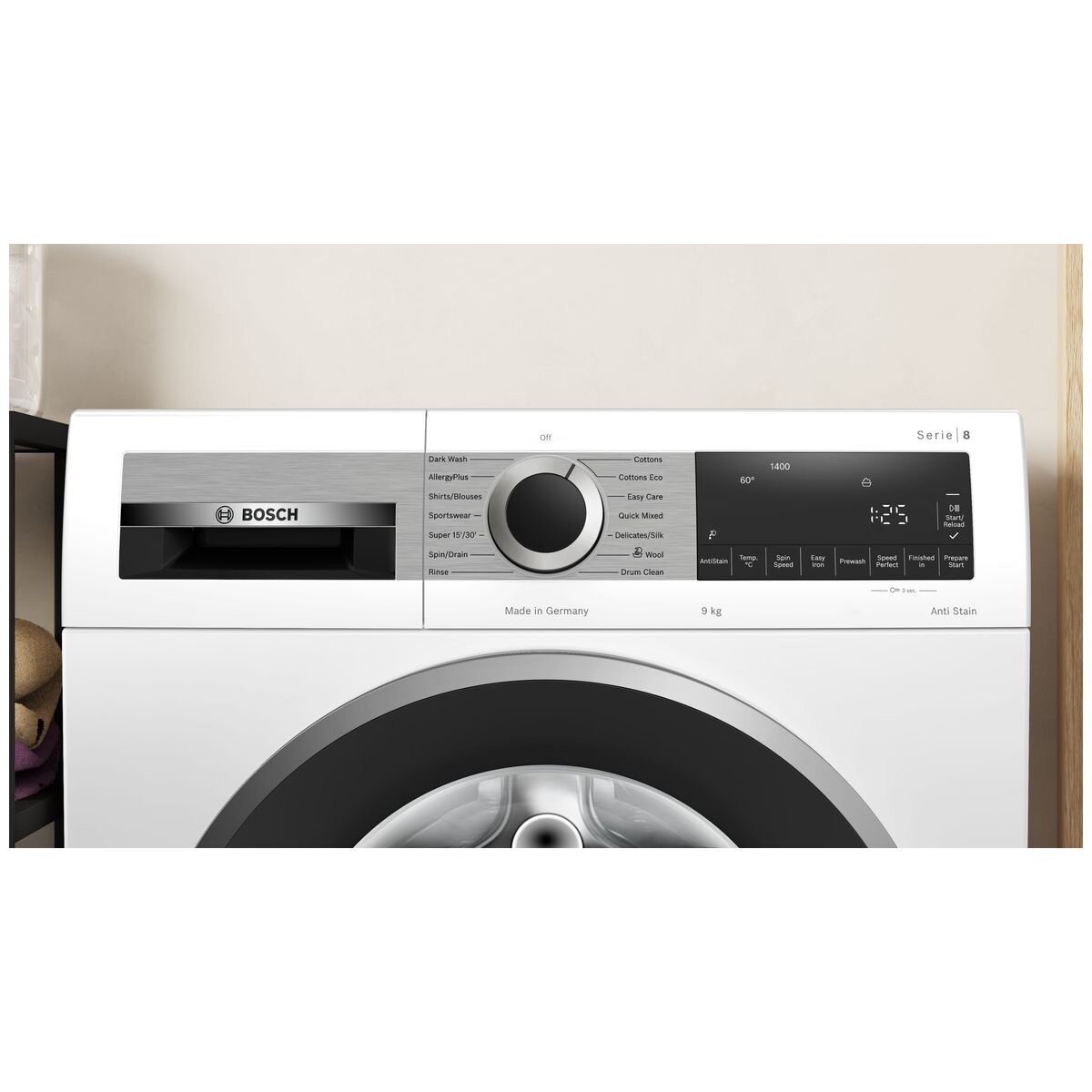Bosch Series 8 9kg Front Load Washing Machine - AllergyPlus, AntiStain, 5 Star Energy - WGG24403AU