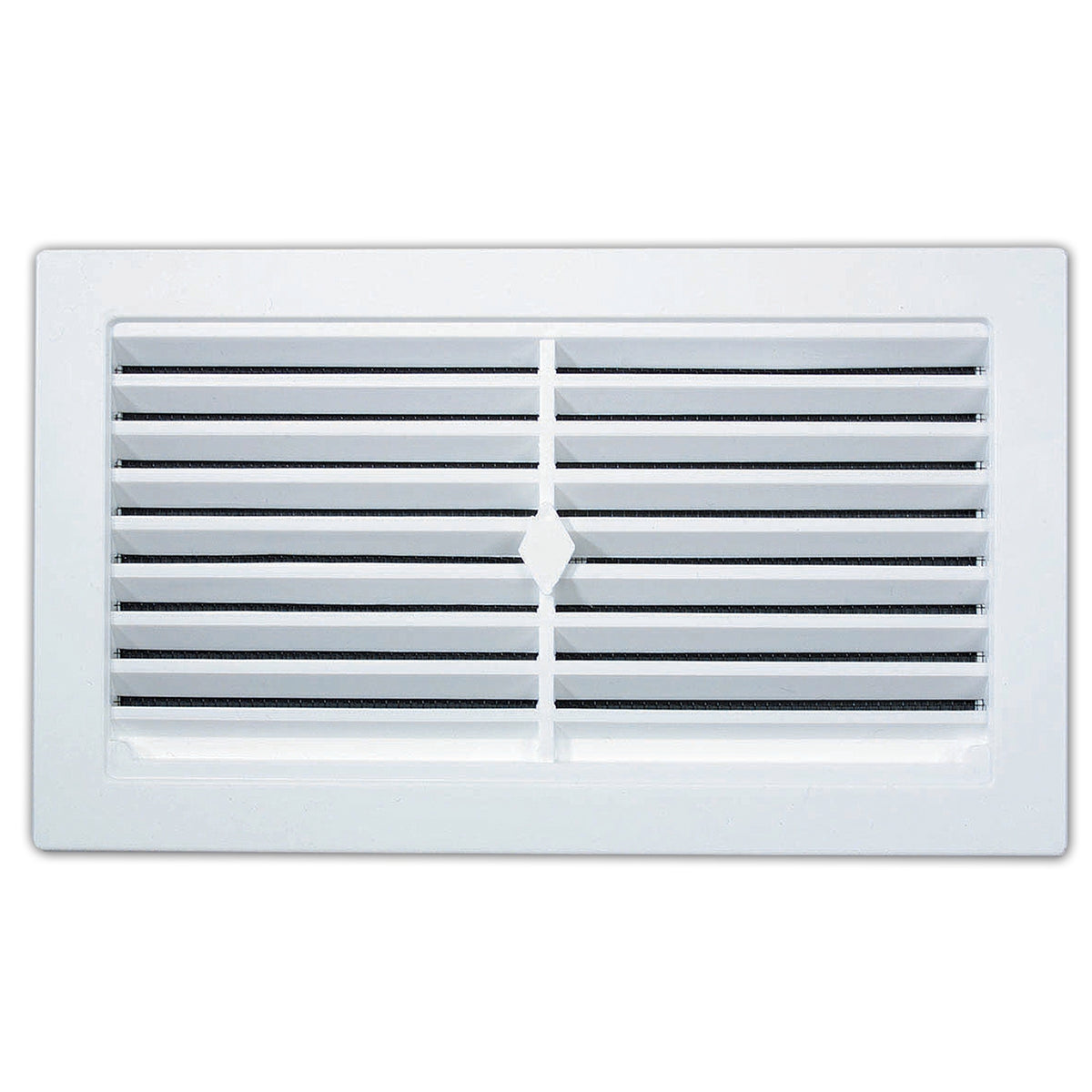 Haron 245 x 145mm White Plastic Snap In Wall Vent with Mesh Backing