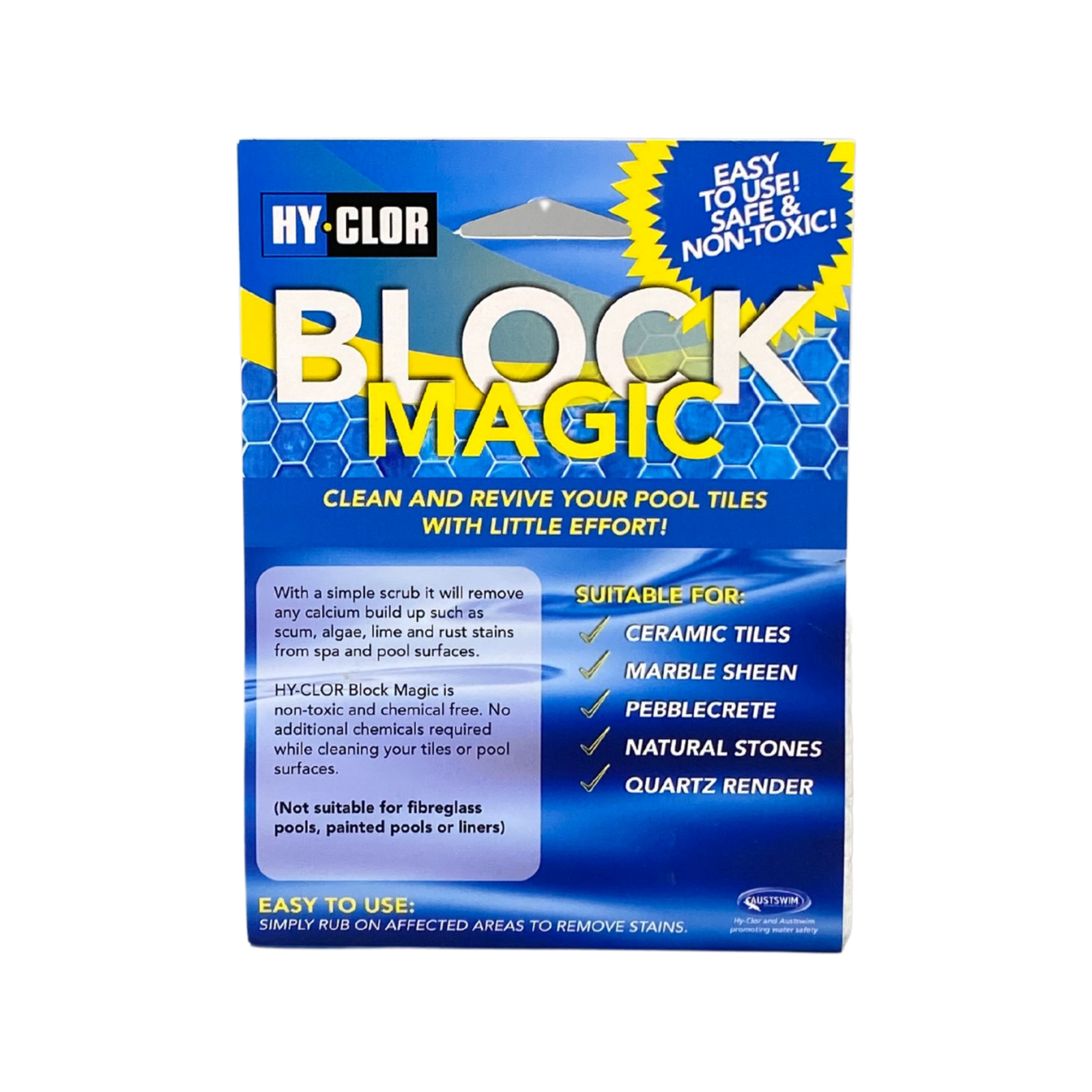 Hy-Clor Block Magic Pool Stain Remover 110mm White