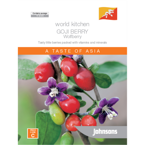 Johnsons World Kitchen Goji Berry Wolfberry Vegetable Seeds, Perennial Shrub, Sun or Part Shade