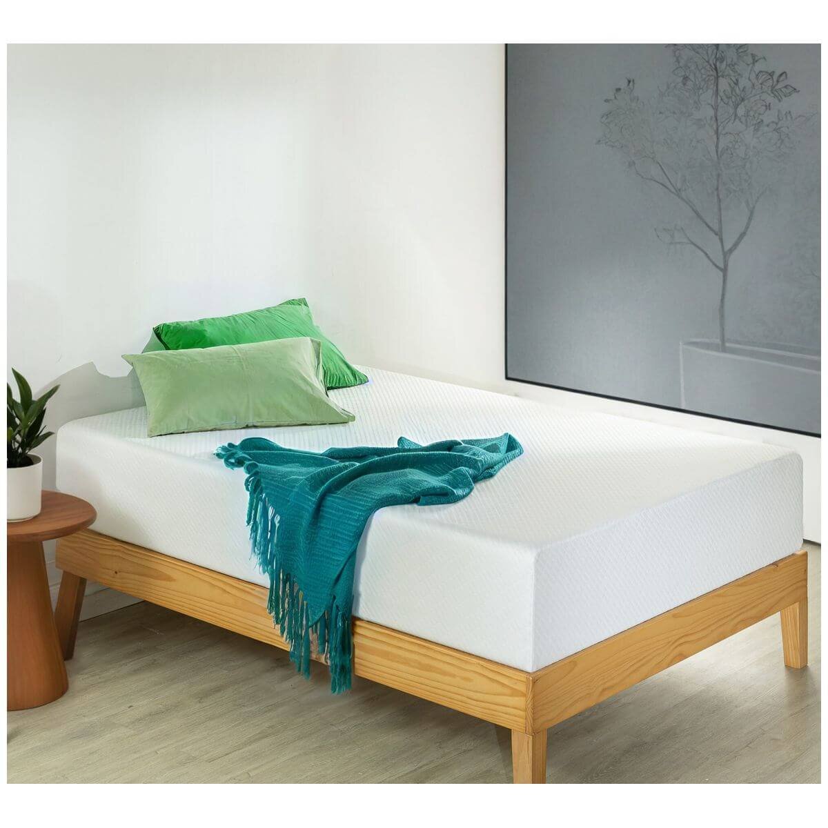 Zinus Queen Green Tea Memory Foam Mattress - 30cm Thick, 7-Zone Support, ActivCharcoal - AU-MFGNO4ZC-12Q