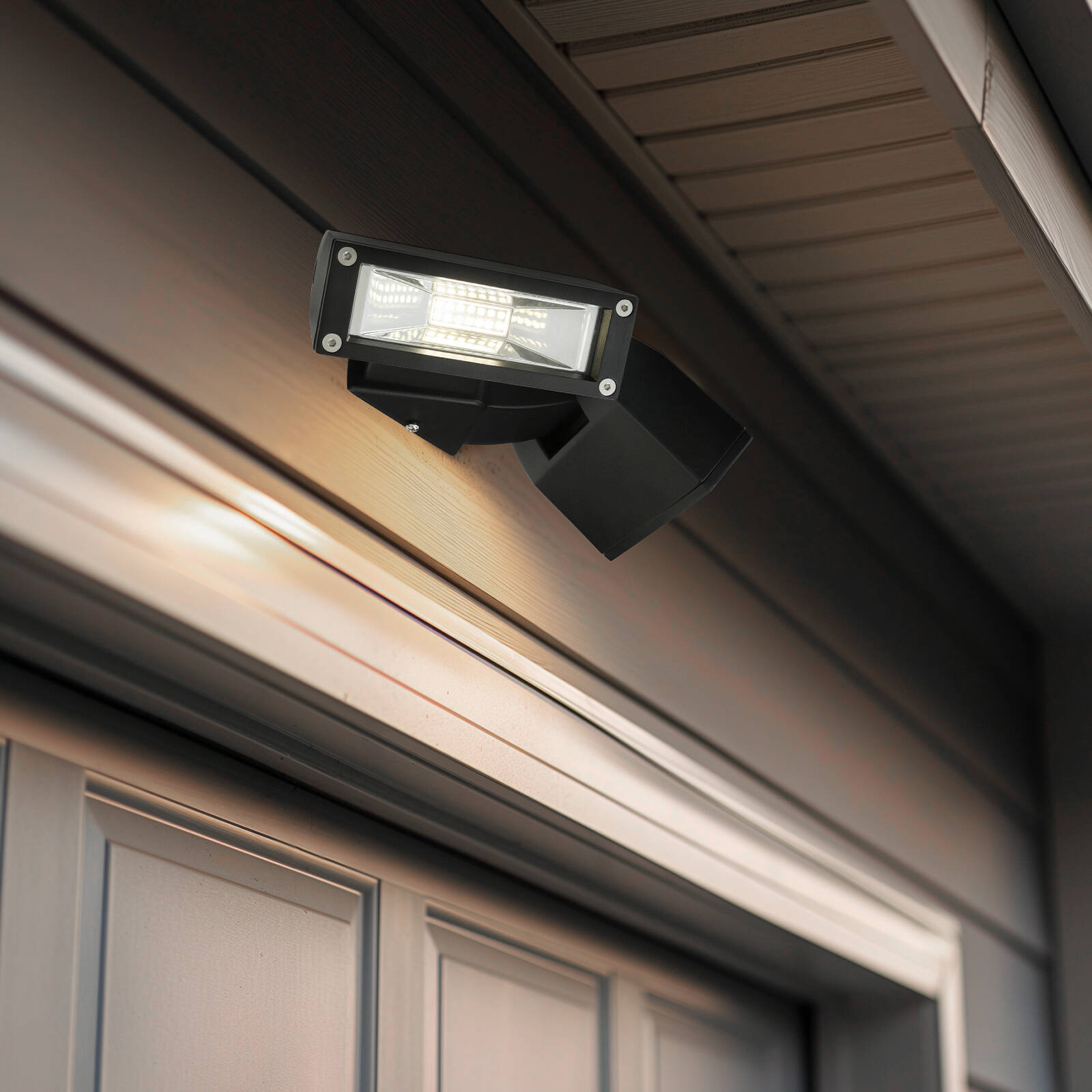 Brilliant Nighthawk 24W Twin LED Flood Light Weather-Resistant Outdoor Black 20853/06