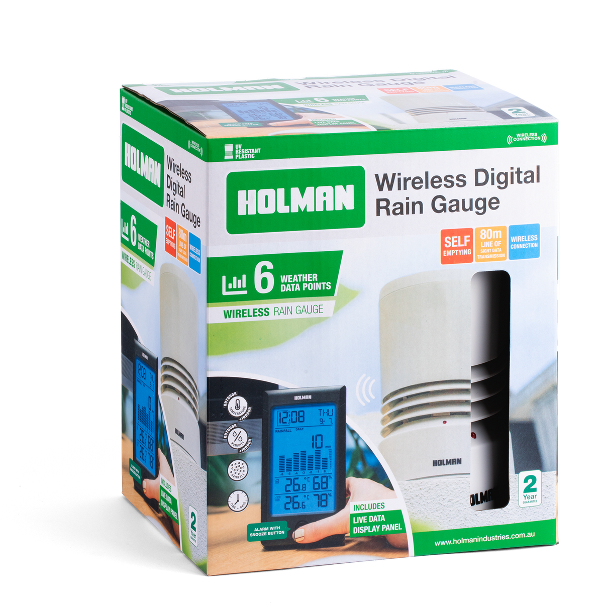 Wireless Digital Rain Gauge - Measures Rainfall, Humidity & Temperature - 165mm x 190mm x 125mm - SuperSaverAU - view 5