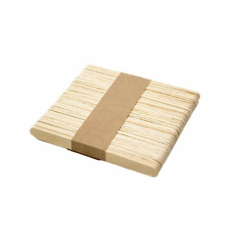 Eco Natural Wooden Craft Sticks Paddle Pop Stirrers - Pack of 100