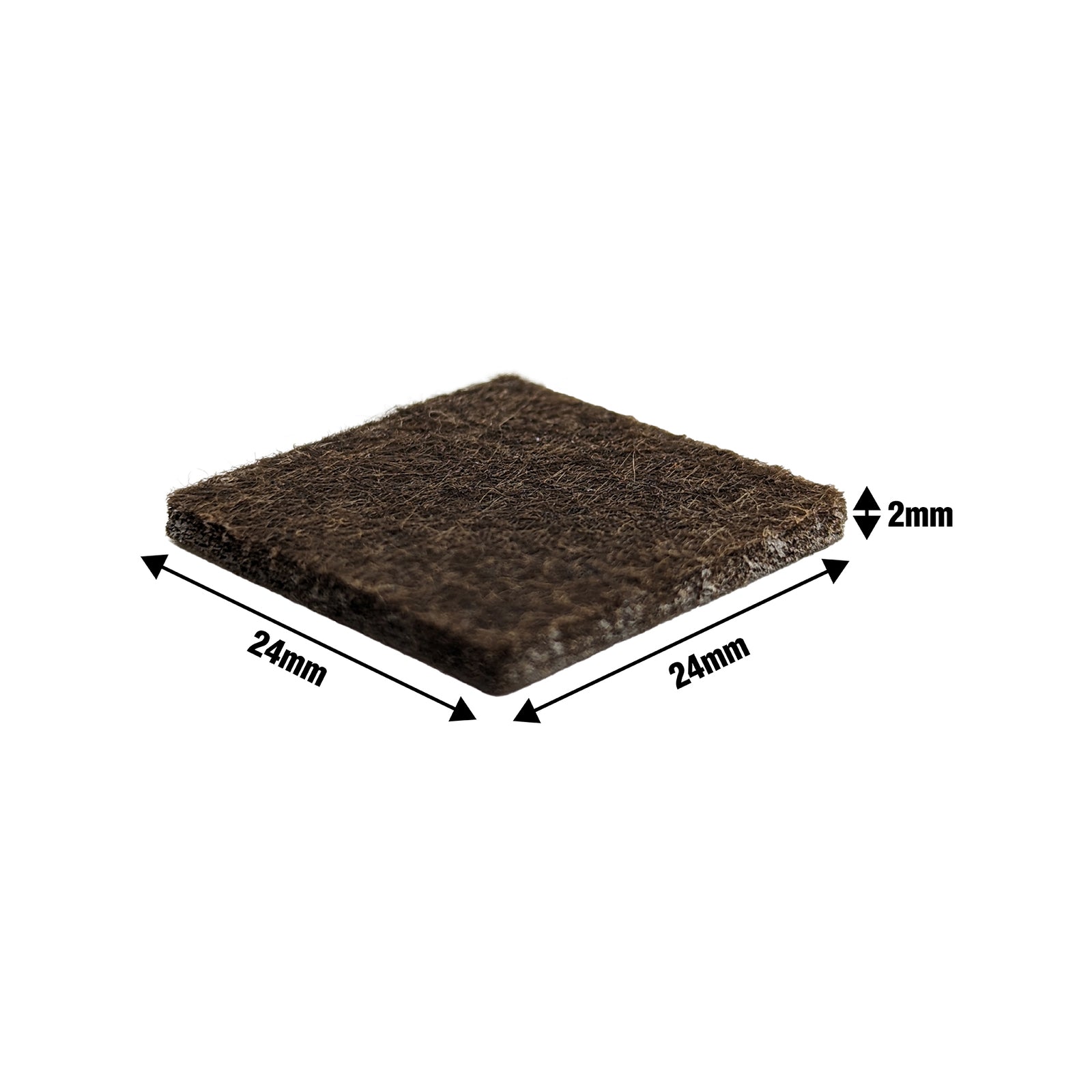 Surface Gard 25 x 25mm Brown Square Felt Floor Protectors 8 Pack