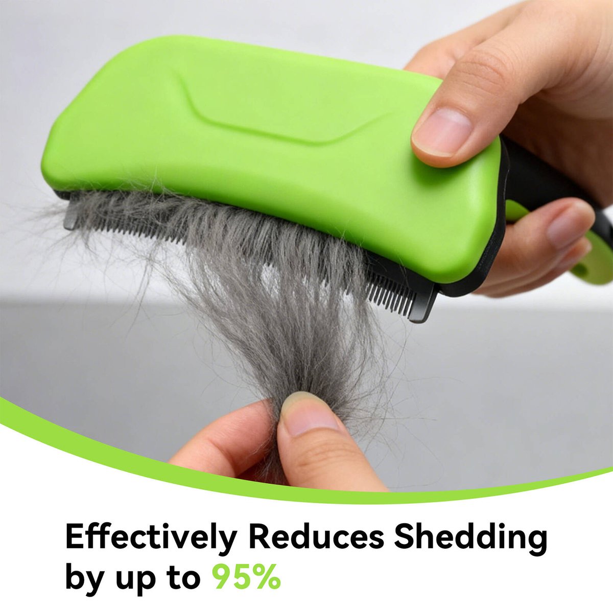 Flamingo Green Self Cleaning Deshedding Tool - 95mm x 160mm - Retractable Blades - SuperSaverAU - view 4