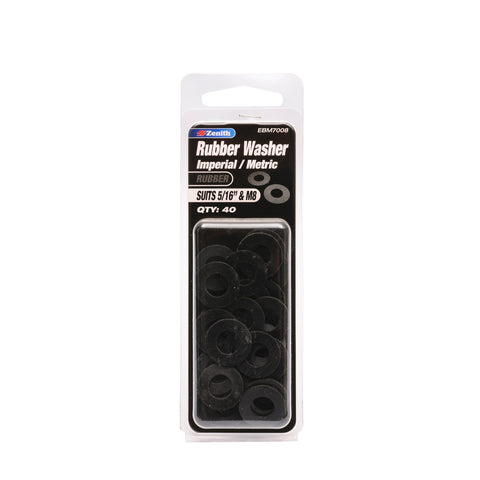 Zenith 5/16" and M8 Black Rubber Washer - 40 Pack