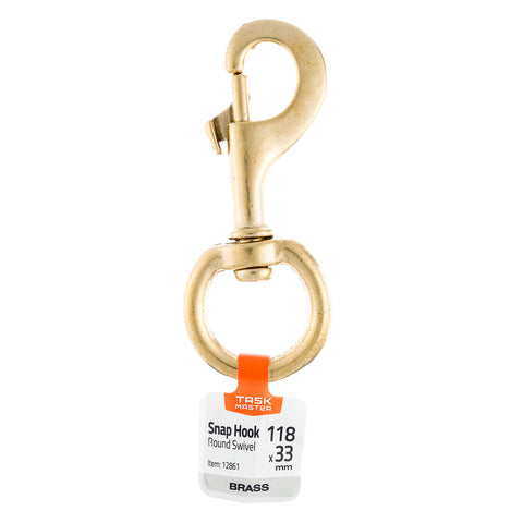 Taskmaster 33 x 118mm Solid Brass Heavy Duty Snap Hook