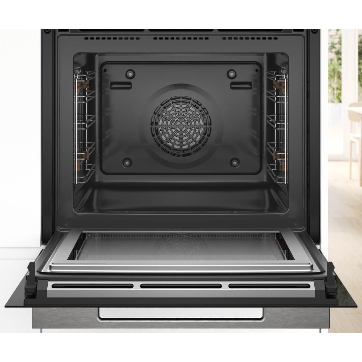 Bosch 60cm Series 8 Pyrolytic Oven with Microwave - 67L Black - Air Fry and Home Connect - HMG7761B1A
