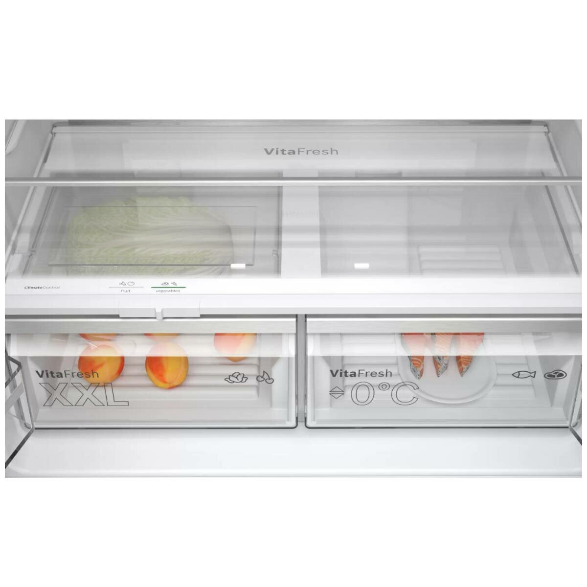 Bosch Series 6 605L French Door Fridge - Black Stainless Steel, Smart Home Compatible - KFN96AXEAA