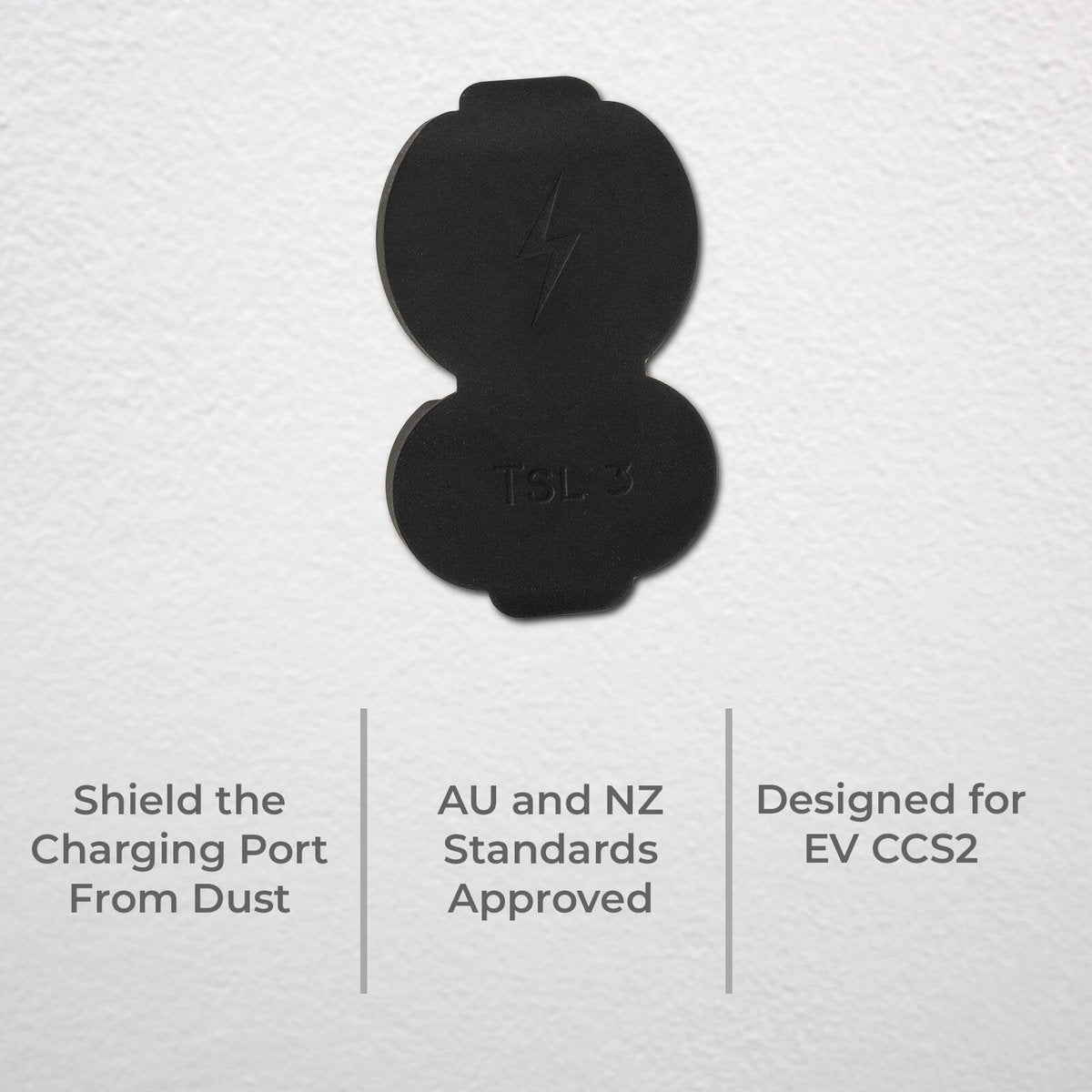 Deta EV Charger Plug Lid - Waterproof Silicone - Black - 10mm x 68mm x 110mm - SuperSaverAU - view 2