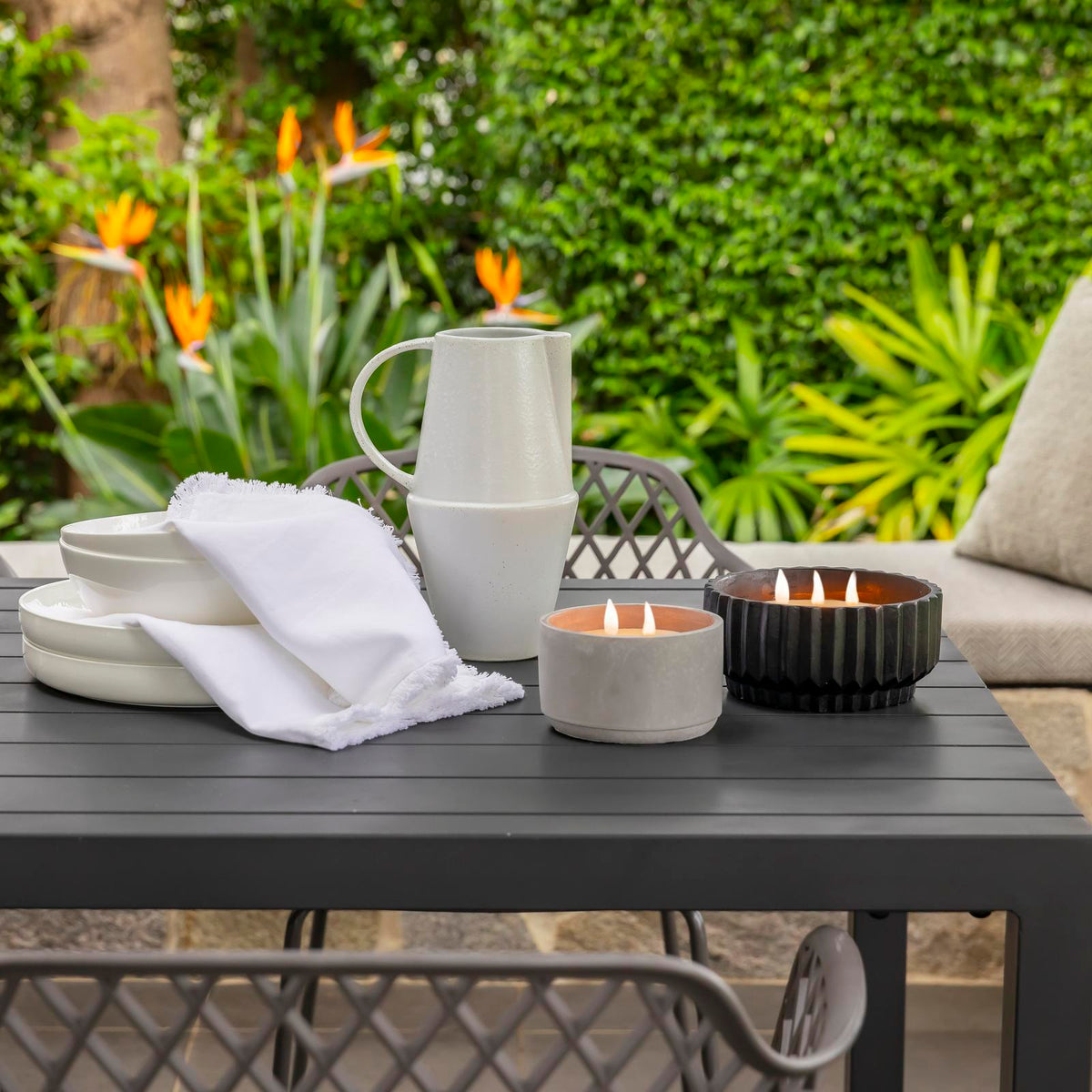 Santalum Estate Sandalwood Citronella Candle Black Ceramic with Lid