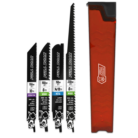 Full Boar 6 Piece Reciprocating Saw Blade Set for Wood Metal Demolition