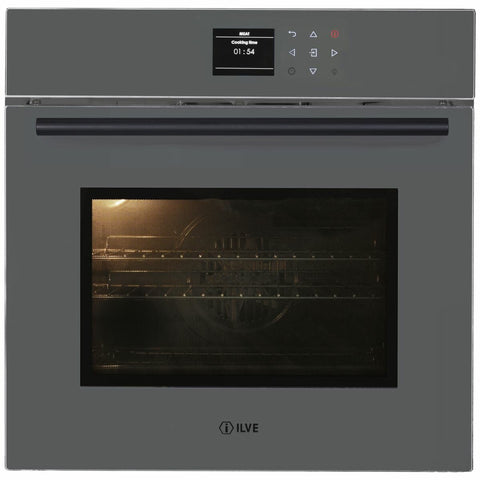ILVE 60cm Grigio Lusso Electric Built-In Oven - 66L, 14 Functions, Triple Glazed Door - 600TCGV