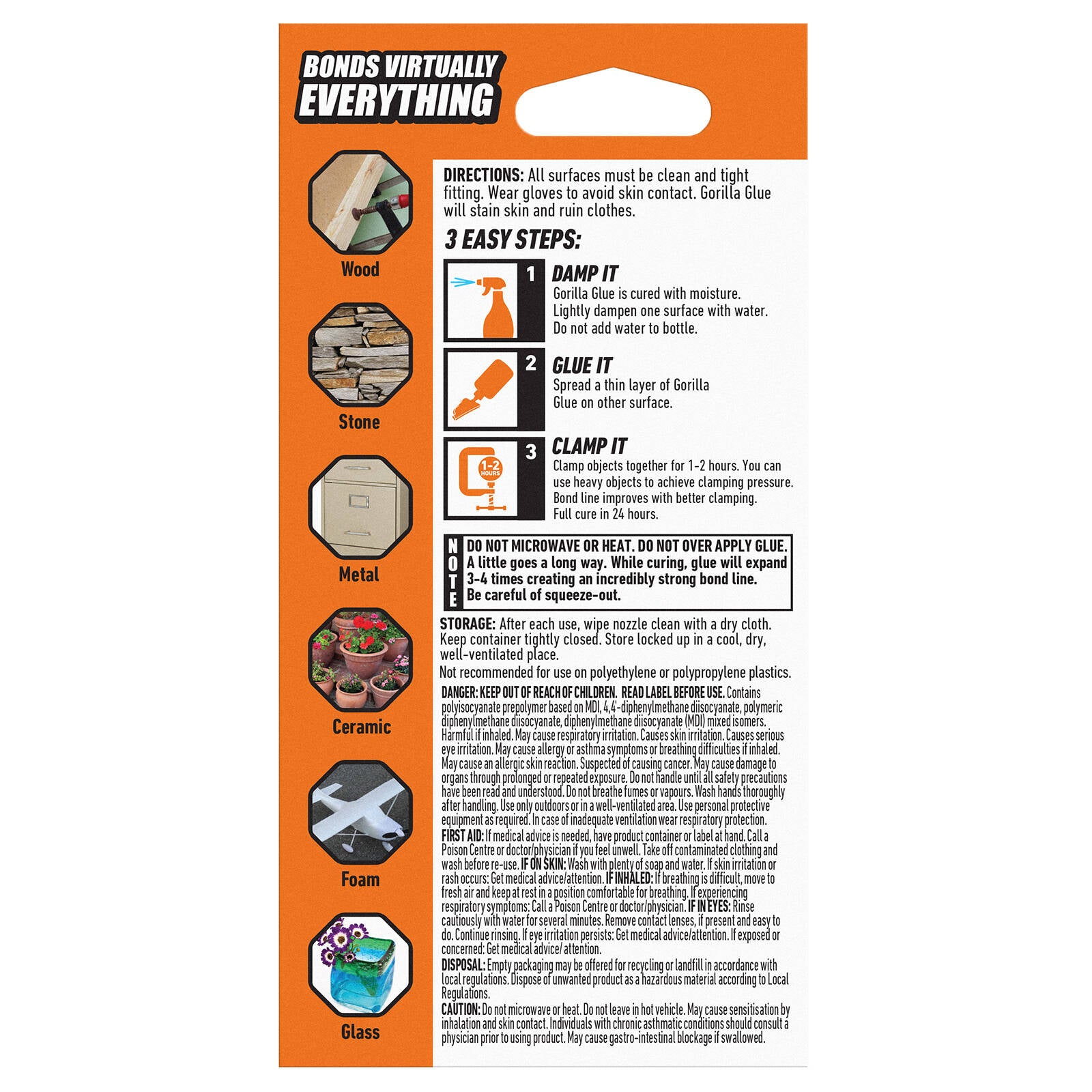 Gorilla 59ml Glue Bottle Multi-Surface High Strength