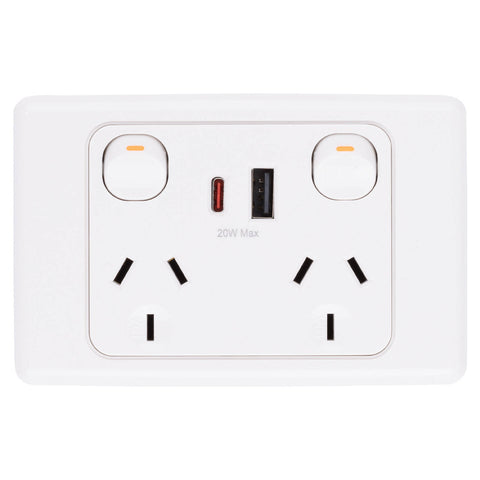 DETA 6000 Double Power Point with USB-A & USB-C Indoor