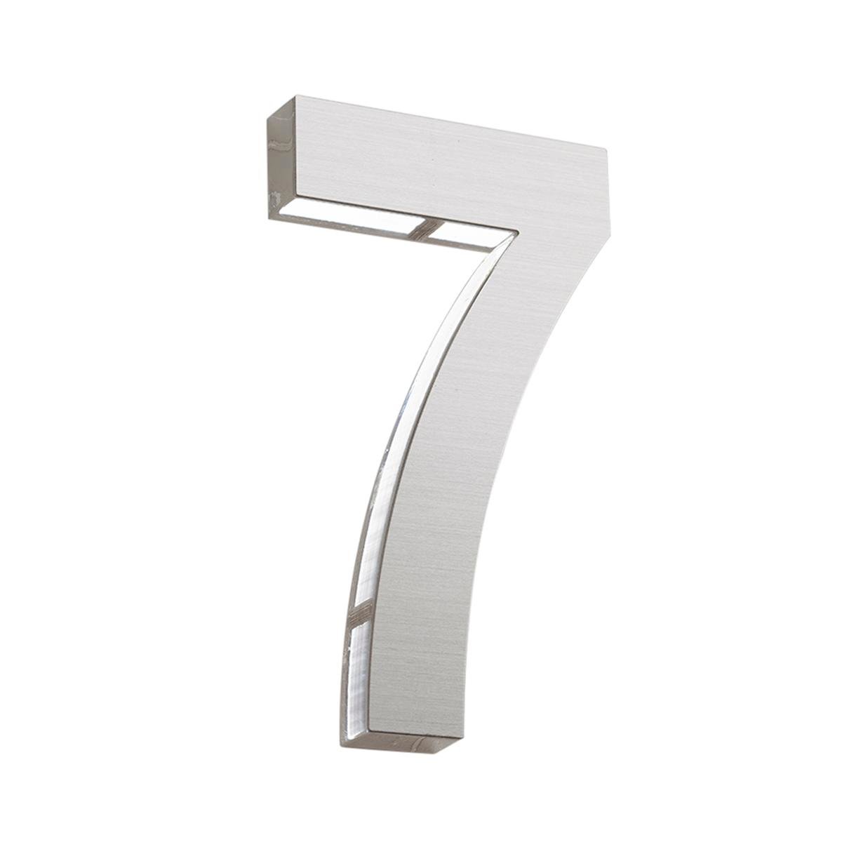 Sandleford Azure House Number 7 120mm Silver Stainless Steel & Acrylic, Weather Resistant