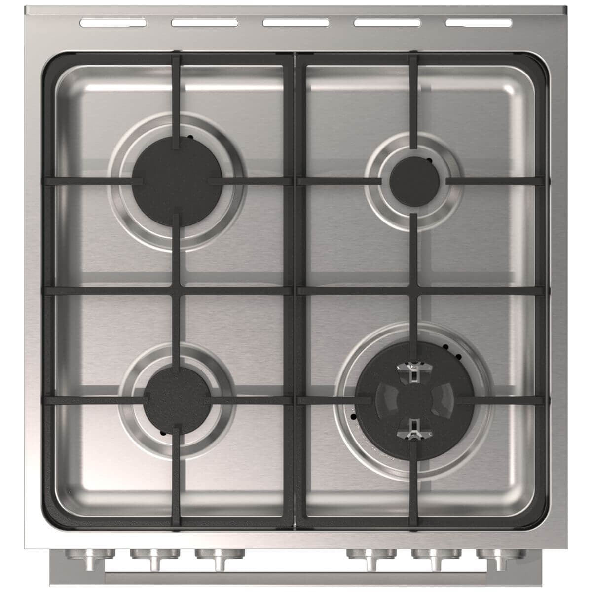Haier 60cm 500 Series Dual Fuel Freestanding Cooker 88L - Air Fry, Stainless Steel - HOR60S11MSX2