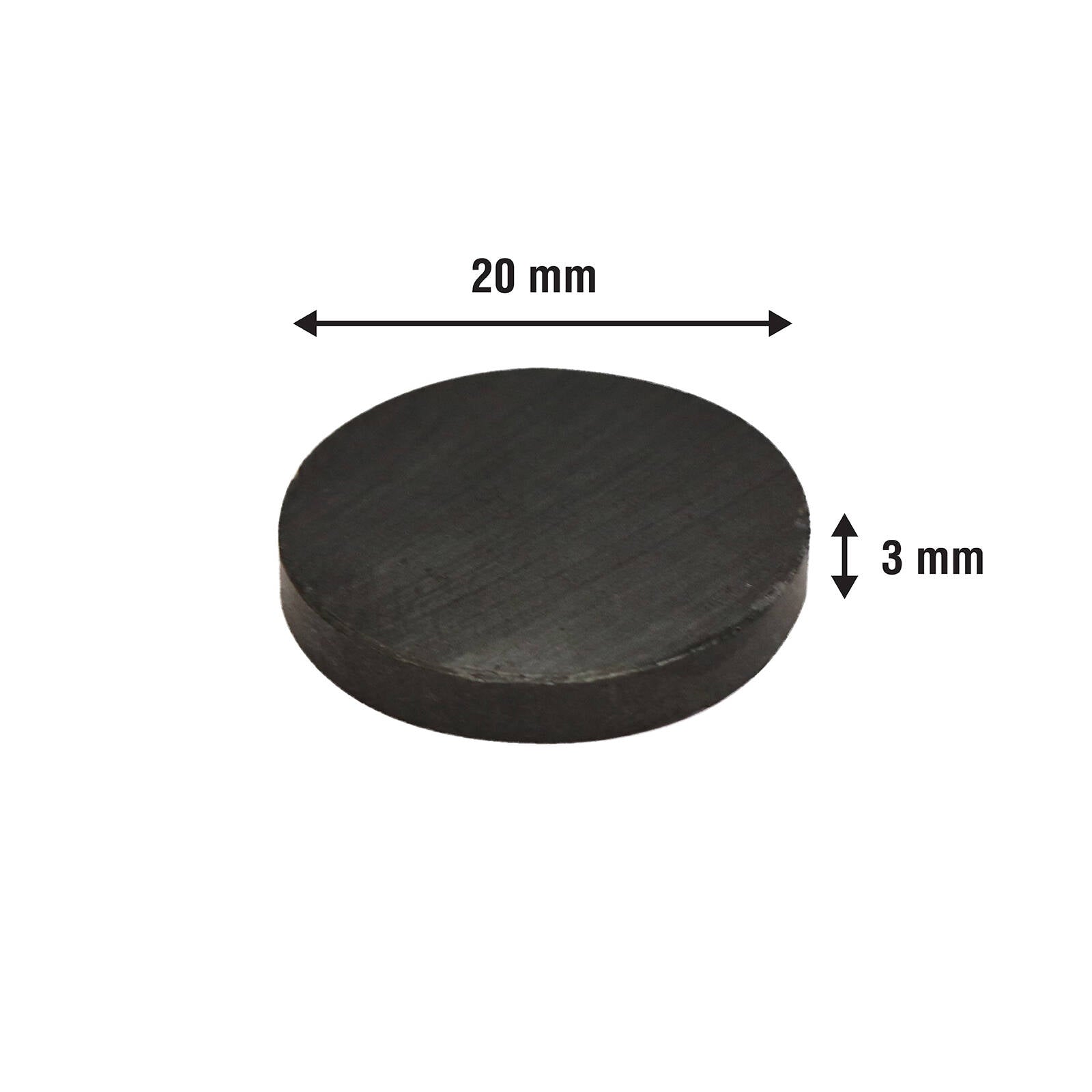 Everhang 20mm Black Round Ferrite Disc Magnet - 100 Pack