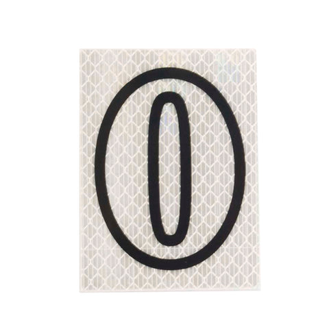 Sandleford 80mm Silver Night Shine Self Adhesive Reflective House Number 0, Polycarbonate