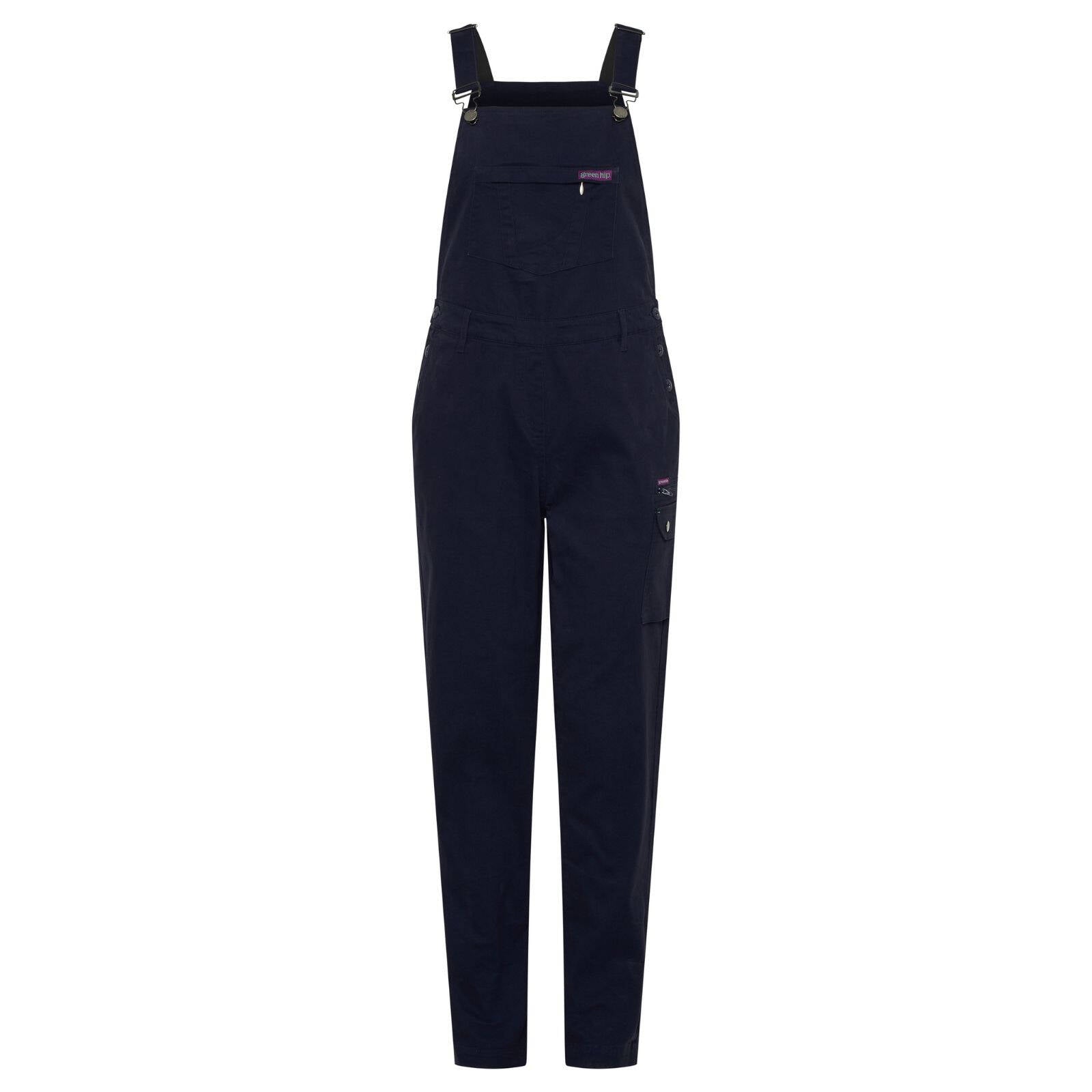 Green Hip All Women Overalls Blue Size 10 Cotton Drill Bib & Brace