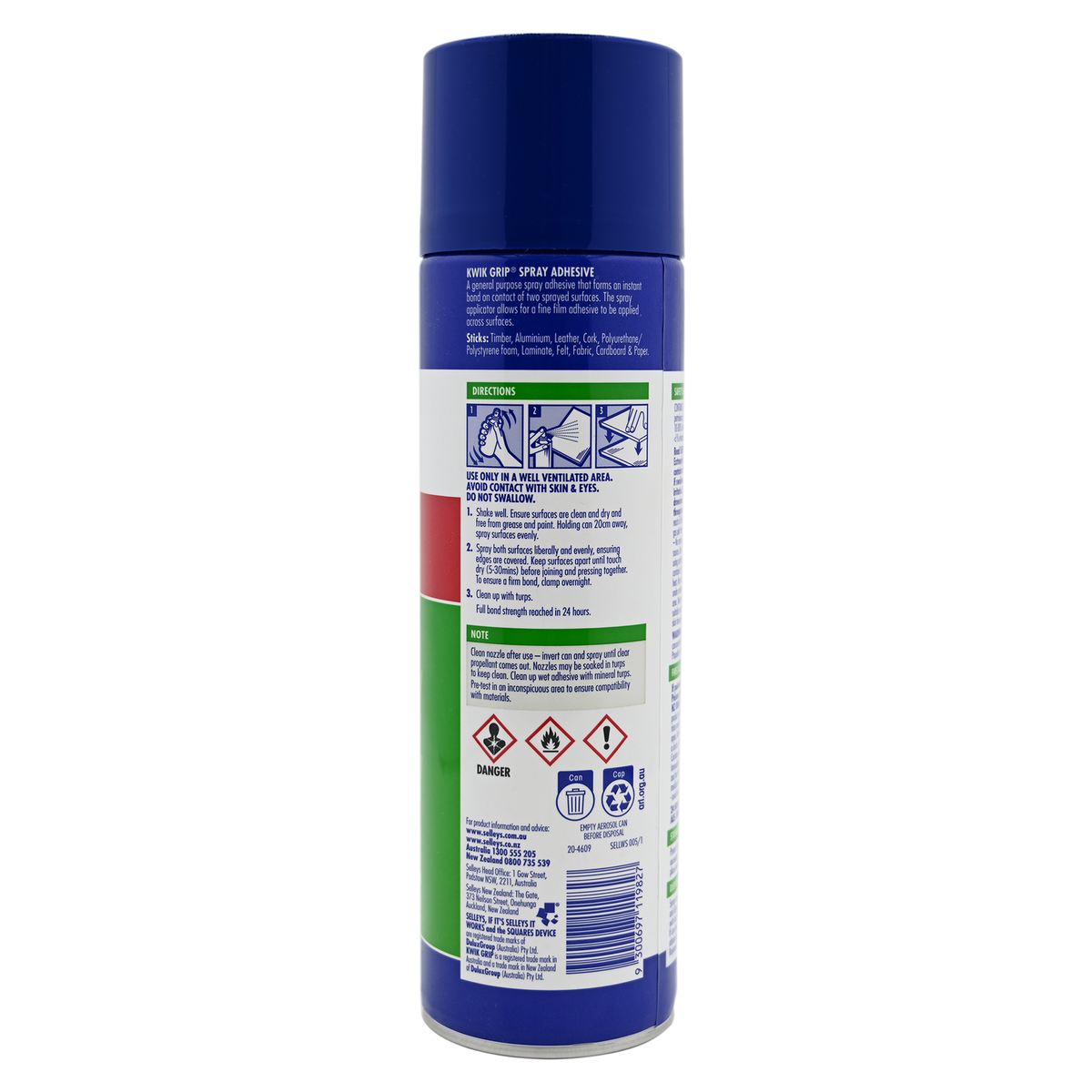 Selleys Kwik Grip Contact Adhesive Spray 350g