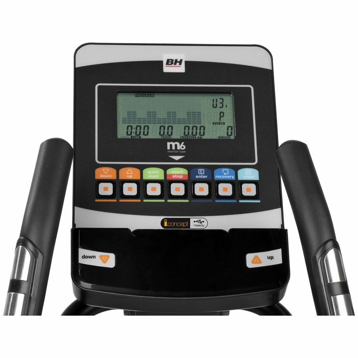 BH Fitness Crystal 2.0 program elliptical - 24 intensity levels - horizontal pedals - black - G2383NW