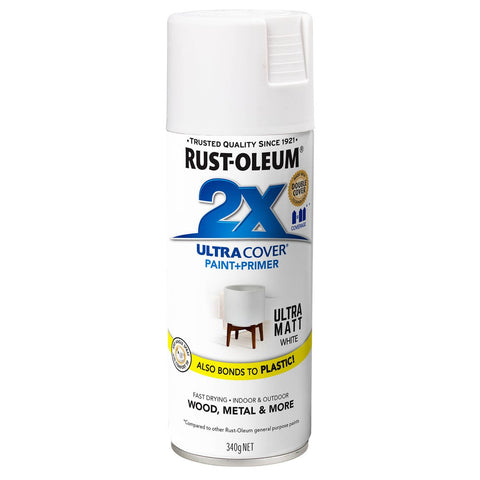 Rust-Oleum Spray Paint - 340g - White - Ultra Matt Finish - SuperSaverAU - view 1