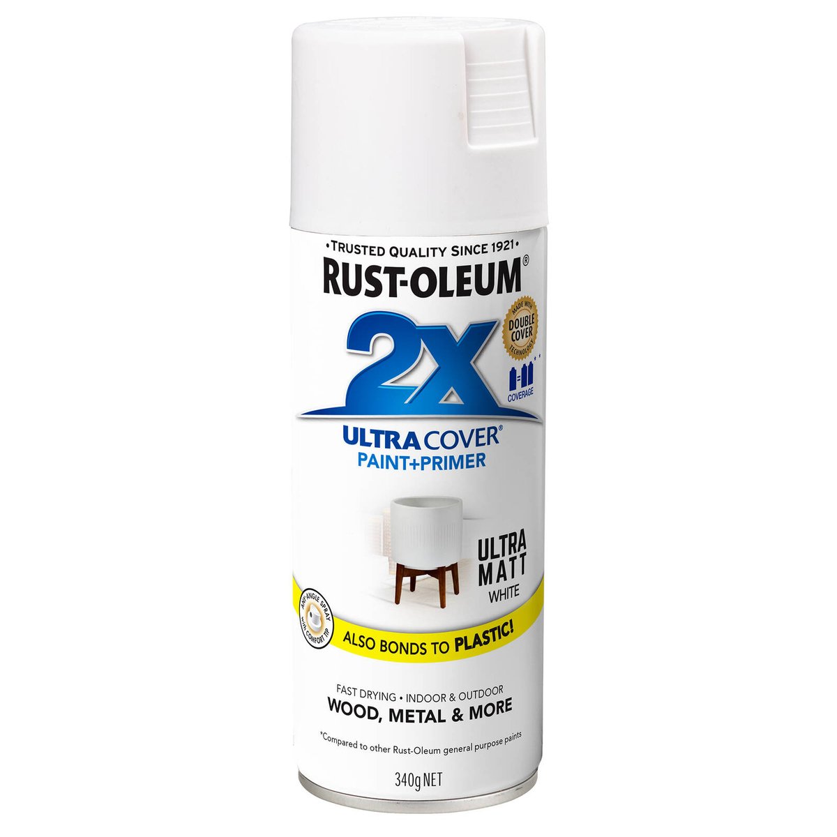 Rust-Oleum Spray Paint - 340g - White - Ultra Matt Finish - SuperSaverAU - view 1