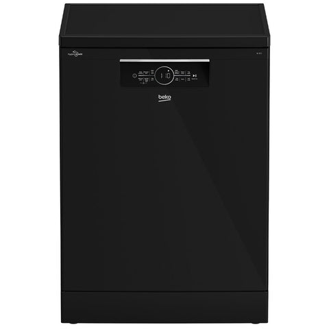 Beko 60cm Freestanding Dishwasher - 14 Place Settings, Black, Auto Program, Hygiene Intense - BDFB1430B