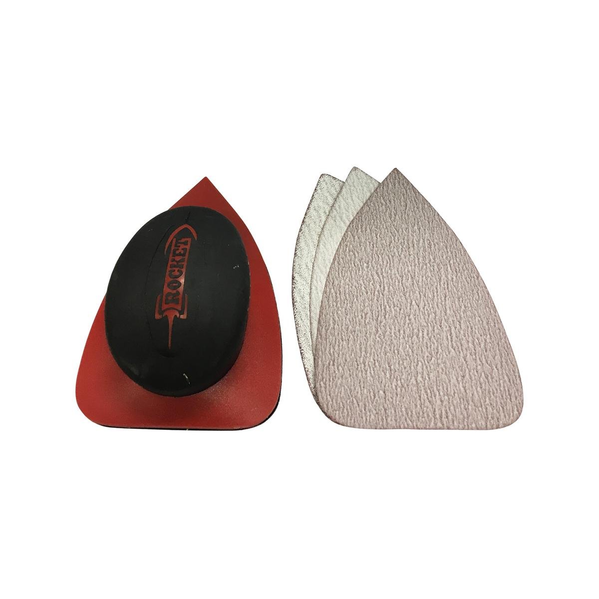 Rocket Mouse Sander 130mm, Hook & Loop with Pointed Tip and Sandpaper Sheets
