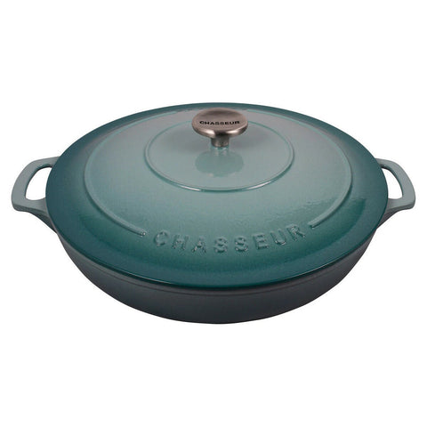 Chasseur 30cm 2.5L Round Casserole - Quartz Blue Cast Iron, Suits All Heat Sources - 19992