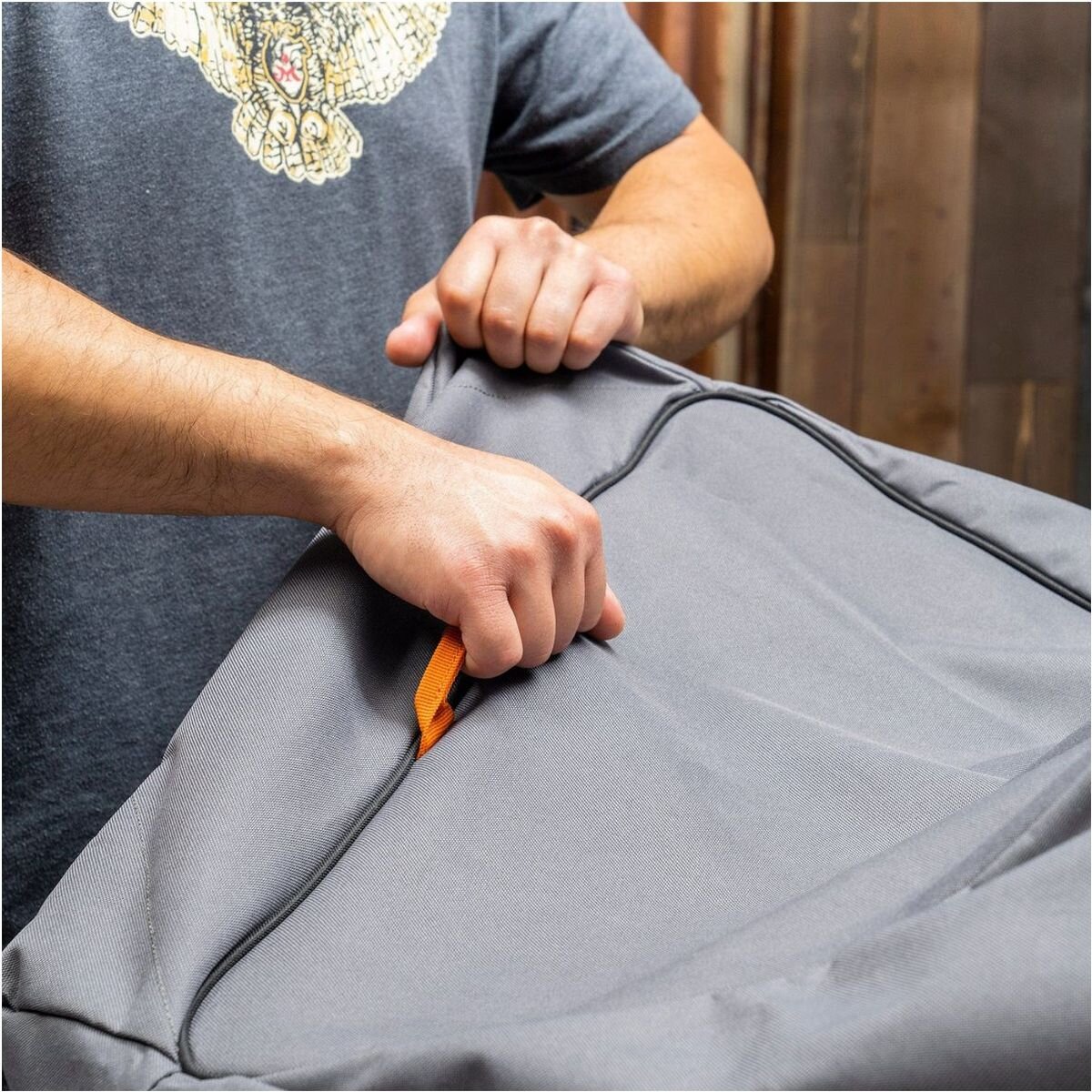Traeger Ironwood XL Full Length BBQ Cover - All-Weather, Zippered Panel, Grey - BAC691