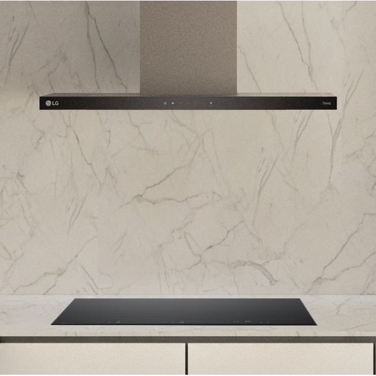 LG Series 7 80cm induction cooktop - four zones with one Flexi Zone - 3.7kW power boost - BCI807T4BG