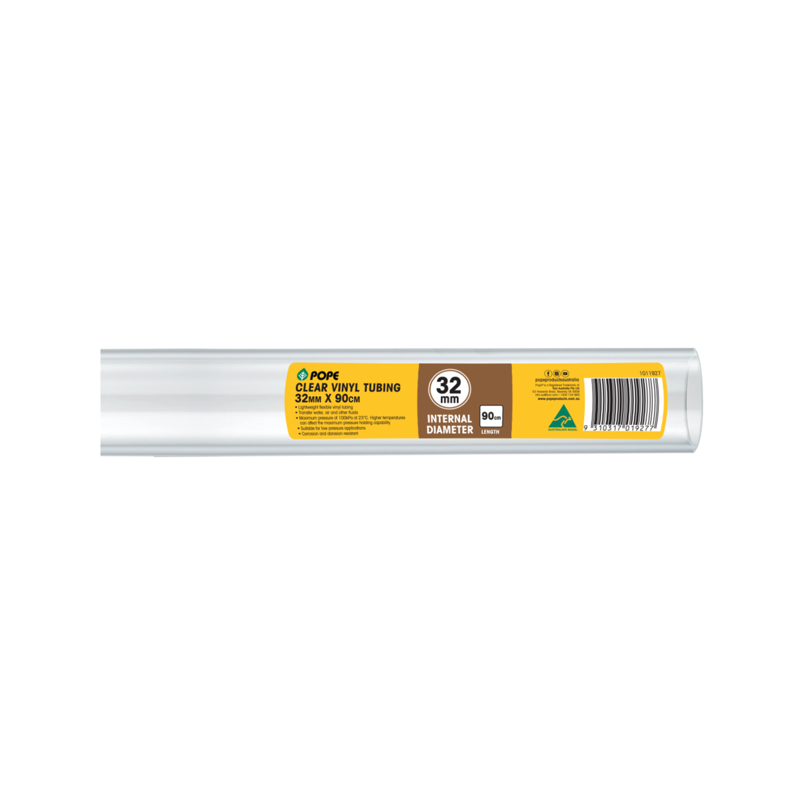 Pope 32mm x 90cm Clear PVC Vinyl Tubing