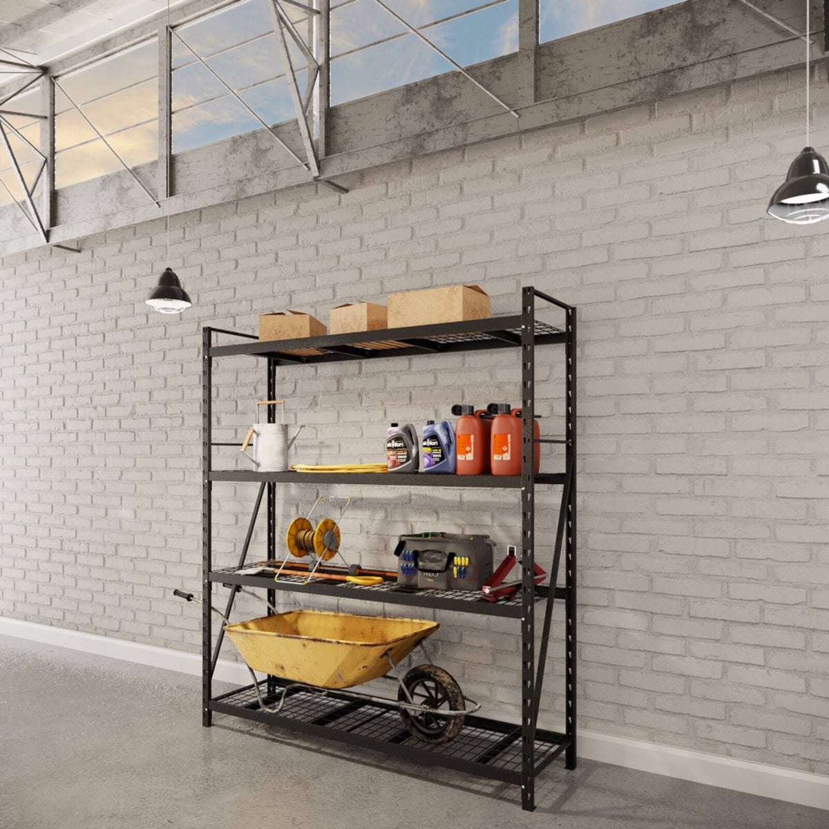 Rack It 400kg 420mm Steel Shelf Support Brace, Black for 430mm Rack Depth