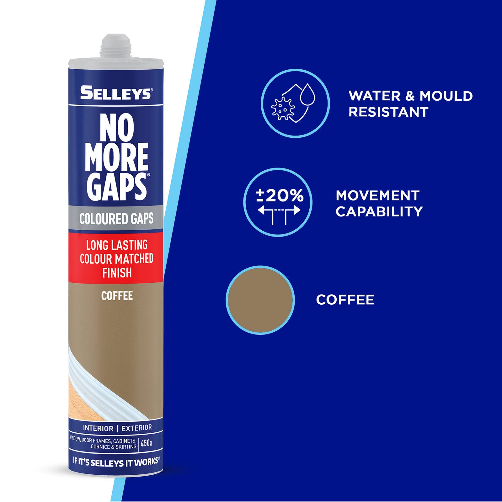 Selleys 450g Coffee Interior No More Gaps - Paintable Gap Filler